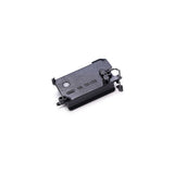 Speaker drone accessory, compact dark gray module with cable and mounting clip