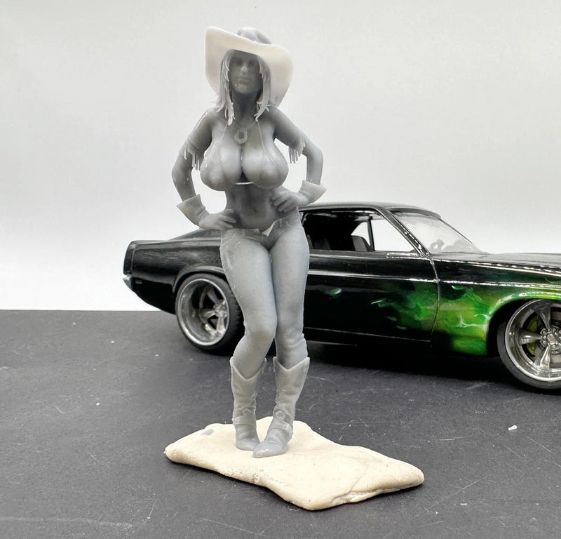 Tricia The Cowgirl For Model Cars 3d Printed