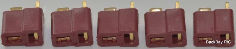 5 Pack: 5 Female (Battery Side) T-Plug (Deans Style) LiPo Connectors
