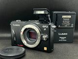 Panasonic Lumix DMC-GF2 Black 12.1MP Mirrorless Digital Camera Body Only SC 887