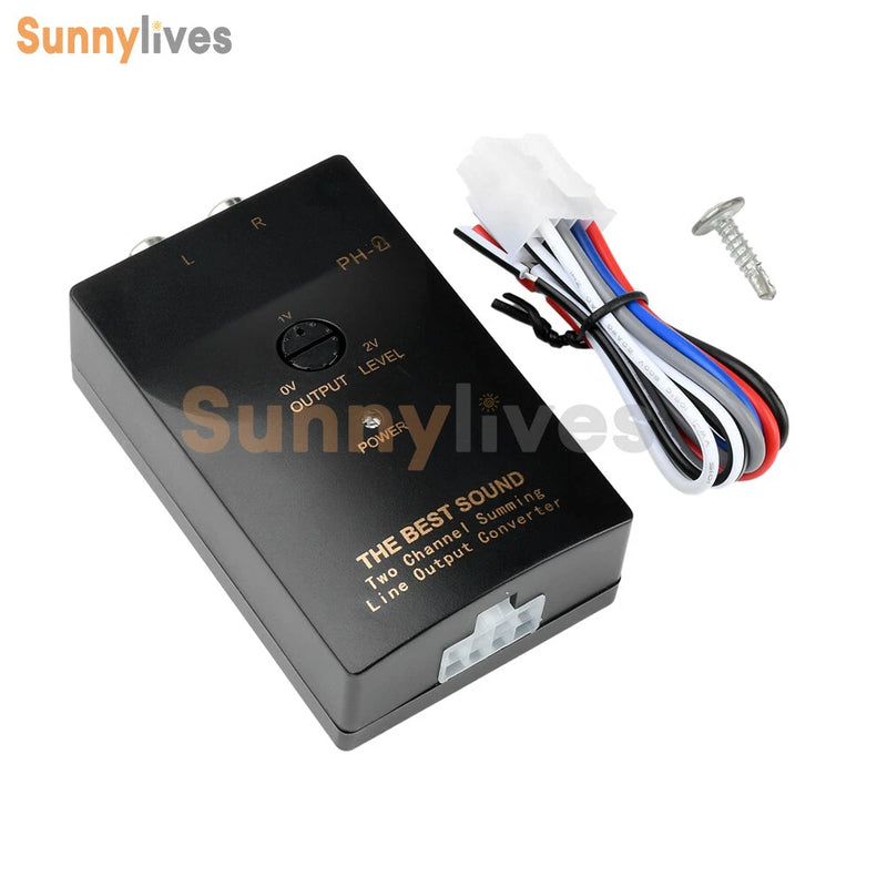 Audio High to Low Level Car Speaker RCA-Amplifier Line Output Converter Adapter