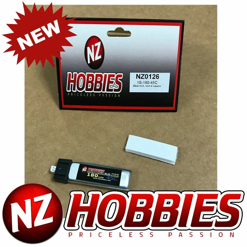 NZHOBBIES 1S 3.7V 180Mah 45C Lipo Battery : E-Flite UMX PT-17 # NZ0126