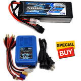 NHX Muscle Pack 3S 11.1V 5000mAh 50C Hard Case Lipo Battery w/XT60 / EZ6 Charger Battery
