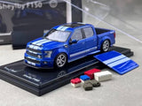 ED Funny 1:64 Blue Stripe F150 Shelby Pickup Truck Model Diecast Collect Car