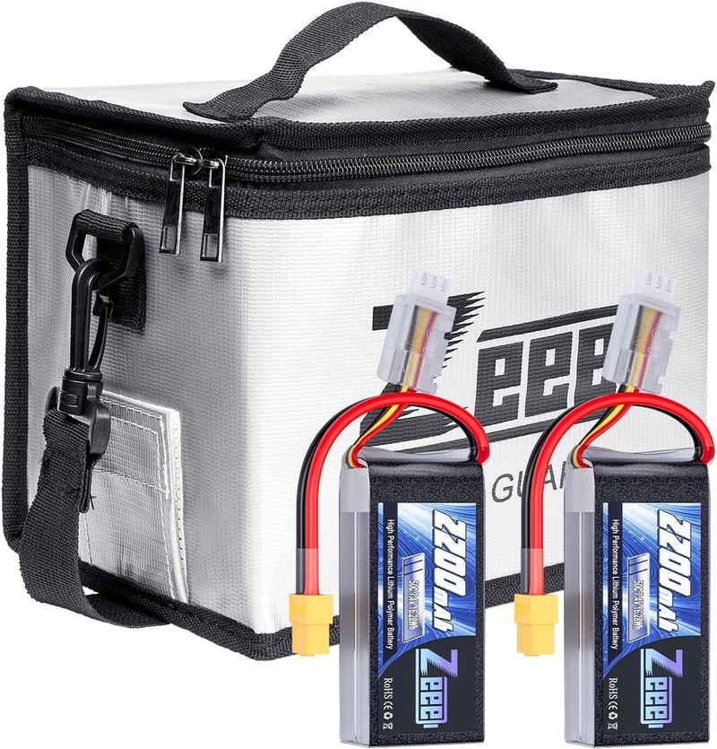 7.4V 50C 2200mAh 2S RC Lipo Battery with XT60 Plug 2 Pack Batteries with 1 Pcs Battery