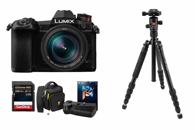 Panasonic Lumix G9 Mirrorless Camera 12-60mm Lens Accessories Kit, Travel Tripod