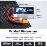 3S Lipo Battery 2200mAh 11.1V XT60 Plug RC Car Boat Drone