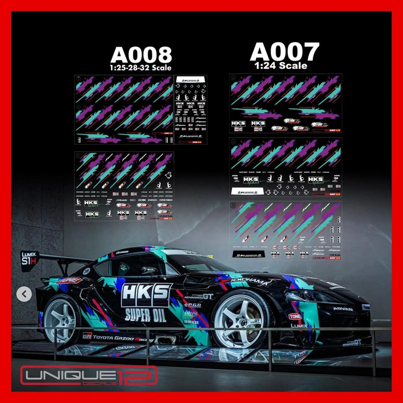 HKS Racing Team Water Slide Decal All Scale RC Model Dicast Hot #A007-008