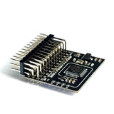 FPV converter adapter PCB with long pin header and microcontroller chip