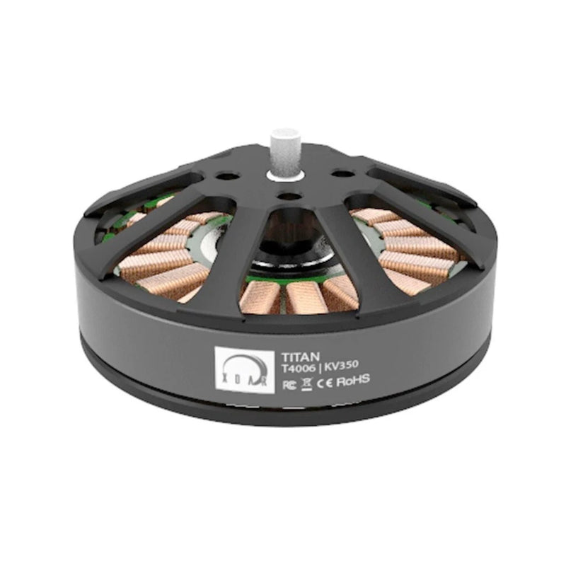 XOAR Titan brushless RC motor, black with copper windings and top shaft