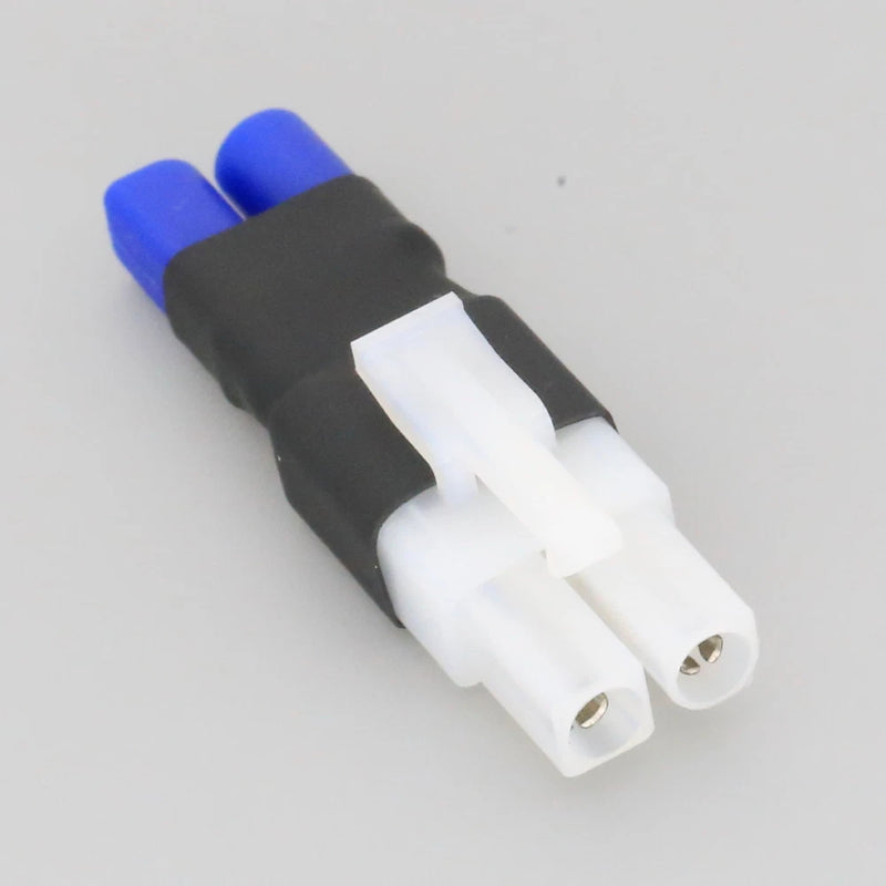 EC2 to Tamiya adapter, black housing with blue tabs, dual white connector sockets
