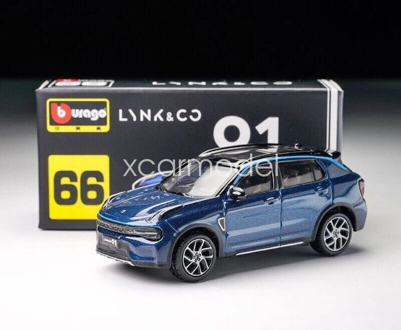 Bburago 1:64 Blue Lynk & Co 01 City SUV Diecast Metal Car Toy Collection Model