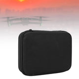 Black zippered travel drone carrying case, padded protective bag with handle loop