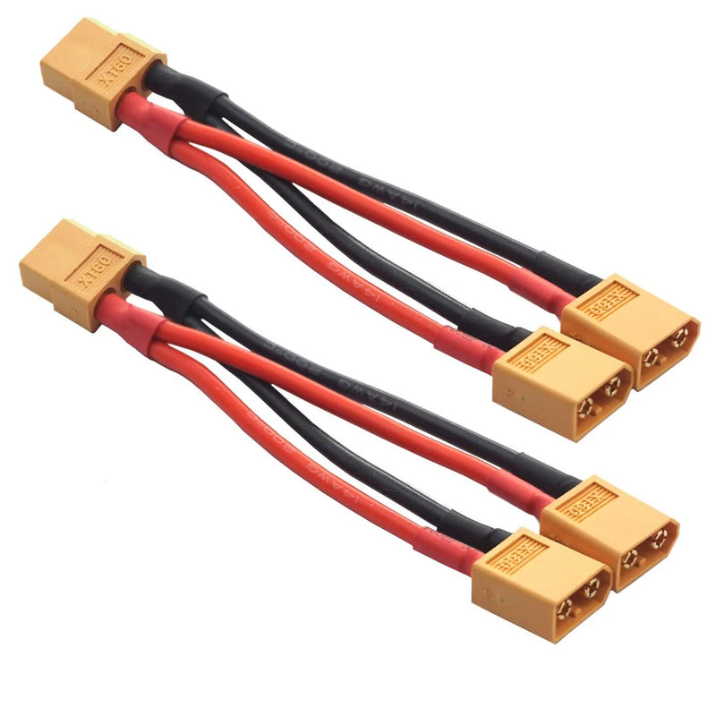 XT60 Parallel Battery Connector 2-Male to 1-Female 14AWG XT60 Connectors Battery