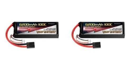 2X VANT 6200MAH 3S 11.1 100C LIPO BATTERY FITS TRAXXAS  SLASH STAMPEDE HOSS MAXX