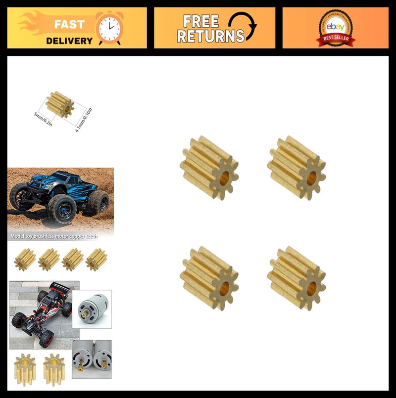 9 Teeth Copper Pinion Gear 1.5mm Hole - 0.4 Module for Drone & Toy Model DIY Par