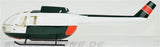 600 BO-105 Police Green Bundespolize RC Helicopter Fuselage MBB BO-105 600 Size