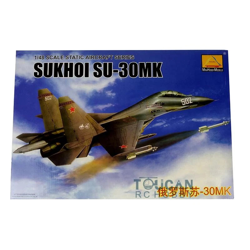 1/48 scale Su-30MK static model aircraft kit box with plane artwork