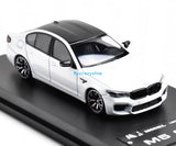 CR MJ 1:64 White M5 F90 Luxury Sedan Sports Model Diecast Metal Car