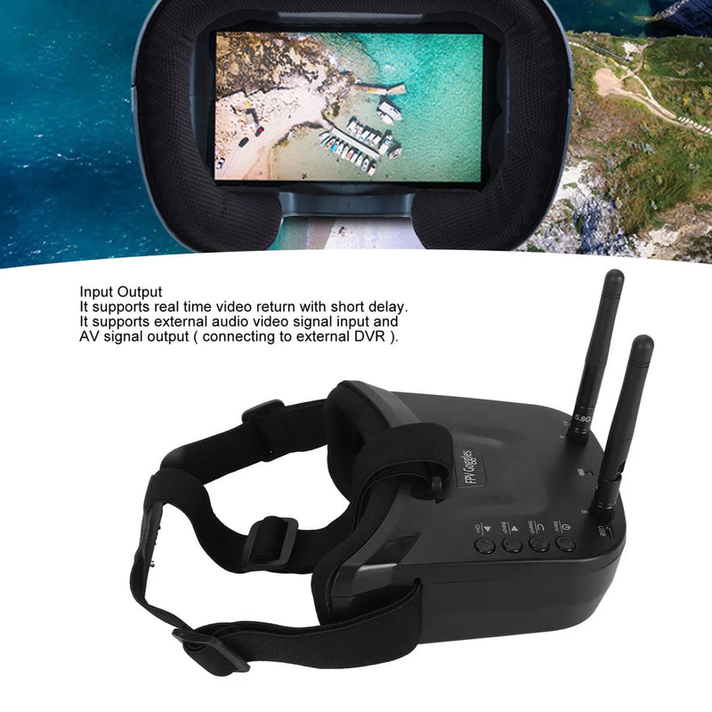 .?FPV Goggles Screen Headset Glasses 5.8Ghz LCD Video 1200Mah 40Ch Quadcopter