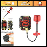 Mini 5.8GHz FPV video transmitter PCB with MMCX antenna and red RF antenna mount