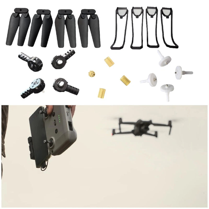 RC quadcopter motor and prop spare parts set with gears and prop guards