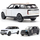 White 1:24 diecast Range Rover SV model car with detailed wheels and grille
