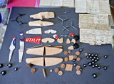 Vintage Hobby Craft Model Airplane Kit ,W/ various Parts and 4 sets directions