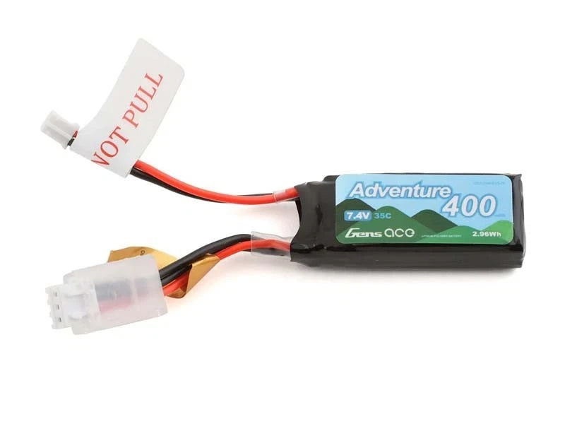 Gens ace 7.4V 400mAh 2S 35C LiPo Battery: JST-PHR (SCX24) - GEA354002SJS Battery