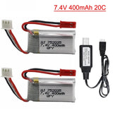 2¡Á 7.4V 400mah 20C Lipo Battery JST Plug For RC Quadcopter Drone Helicopter Toys