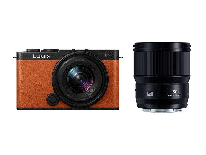 Panasonic LUMIX S9 W Kit 18-40mm+50mm Jet Black x Camel Orange Leather