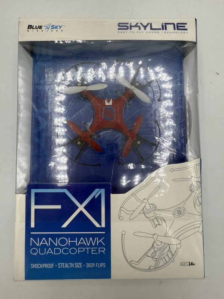 Blue Sky Skyline Nanohawk quadcopter drone in blue retail package