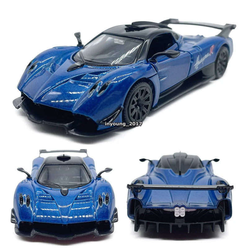 1/36 Pagani Huayra R Toy Car Model Diecast Toy Vehicle Doors Open Pull Back