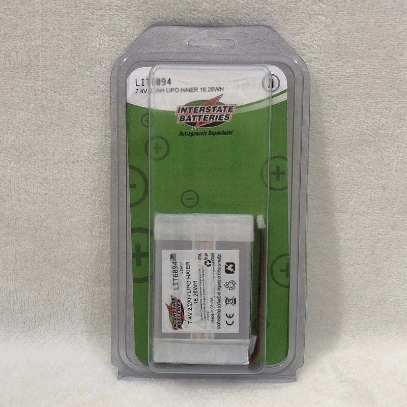 Interstate Batteries LIT6094 7.4V 2.2AH Lipo Haier 16.28WH Battery Battery