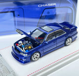 TG Model1 1:64 JDM Blue Chaser JZX100 MK6 Sports Model Diecast Metal Car New