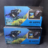 4K60FPS Action Camera, 30MP, Front LCD & Touch Rear, 132FT Waterproof (2Pack)