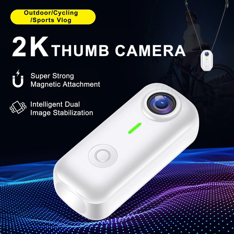 4K Mini Action Camera WiFi 120?? Magnetic Mount Wearable Thumb Body Cam Recording