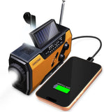 FosPower NOAA Emergency Weather Radio A1 7400mWh Solar Hand Crank (Orange) Battery