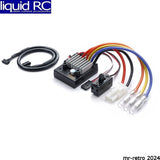 Tamiya brushless ESC with heatsink and multicolor sensor wiring harness