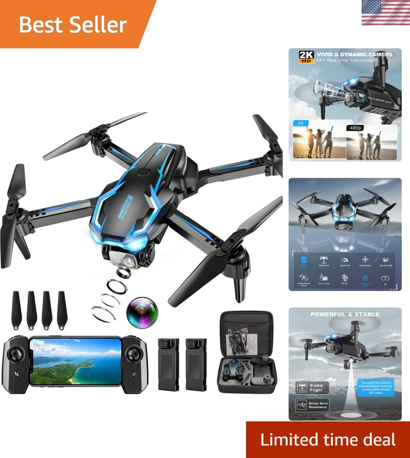 Advanced 2K HD Drone with Altitude Hold & One-Key Controls for Adventurers