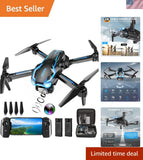 Advanced 2K HD Drone with Altitude Hold & One-Key Controls for Adventurers