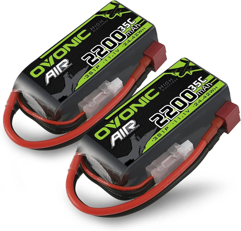 3S 11.1V Lipo Battery 2200mAh 35C Max to 70C Deans Connector 2 Pack 3S Short Battery