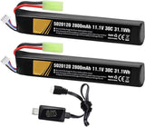 11.1V 2800mAh LiPo battery pack with Tamiya plug and USB charger, black
