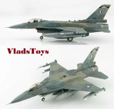 Hobby Master F-16C fighter jet model in olive-gray camouflage, landing gear down, missiles
