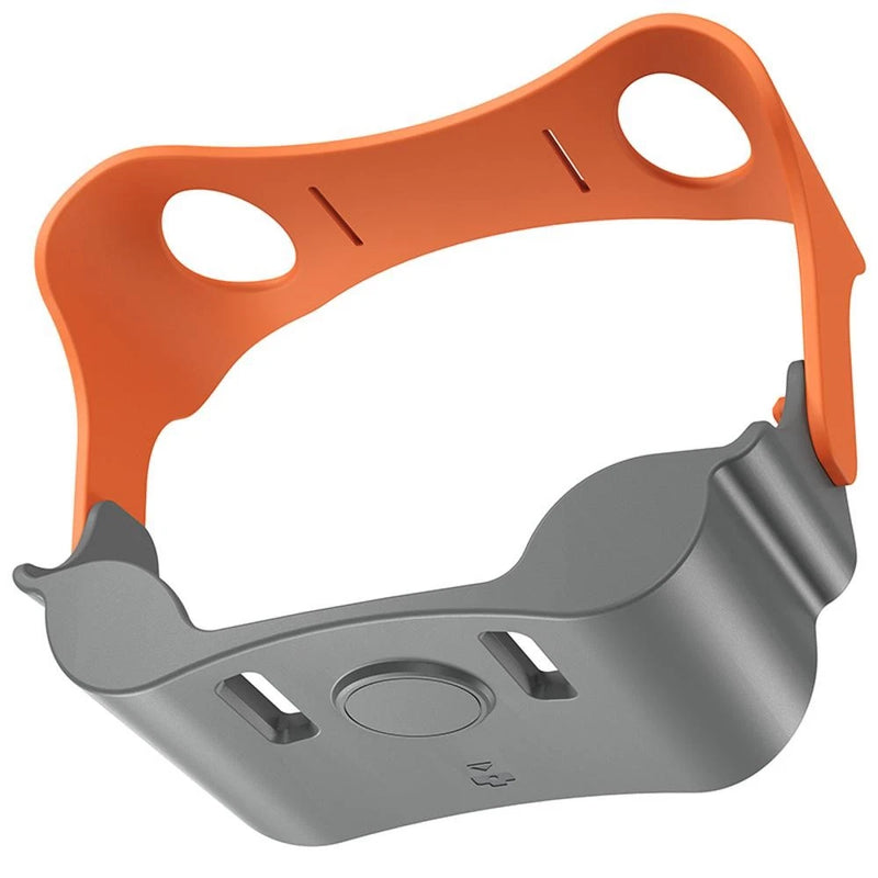 Orange and gray propeller guard strap accessory with circular and cutout holes