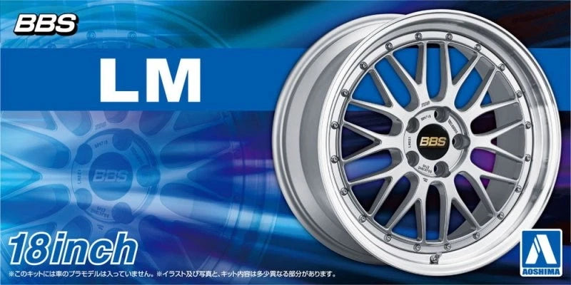 Aoshima 1/24 Scale Model Car Tuned Parts(111) BBS LM 18"inch Wheels & Tires Set