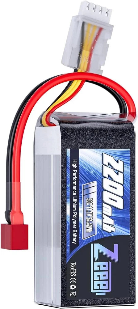 Zeee 3S 2200mAh Shorty Pack Lipo Battery 11.1V 50C Battery with T Connector for