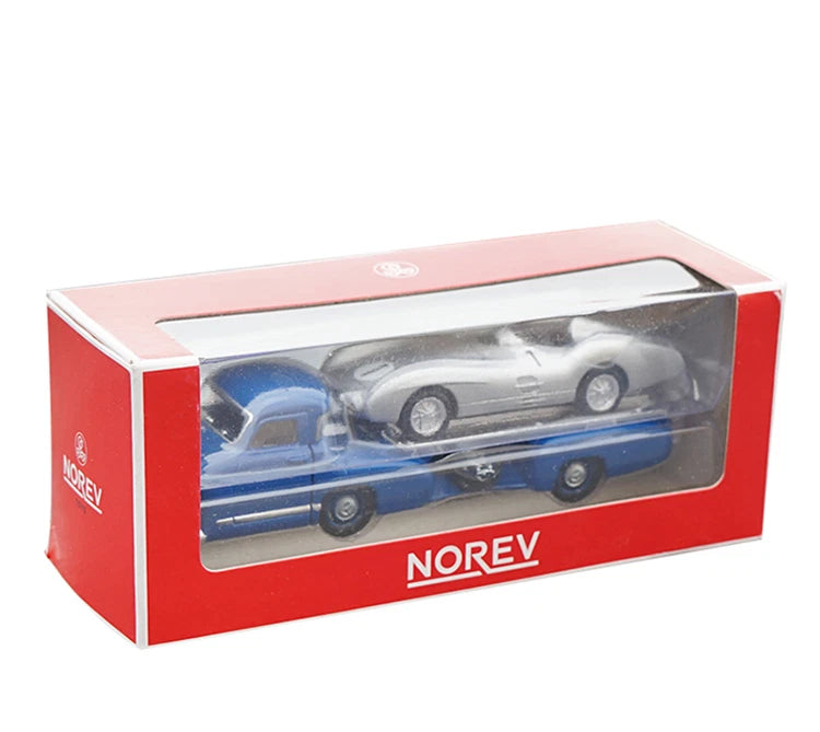 NEW 1/64 Scale  Blue Wonder Transport Vehicle&300SL Car Alloy Model