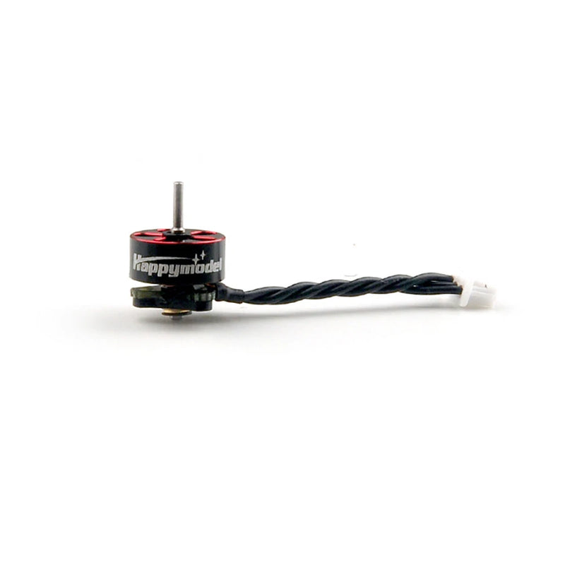 Happymodel brushless FPV drone motor with wire leads and silver shaft, red ring detail