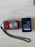 Panasonic LUMIX Compact Digital Camera Red with Battery Charger Excellent
